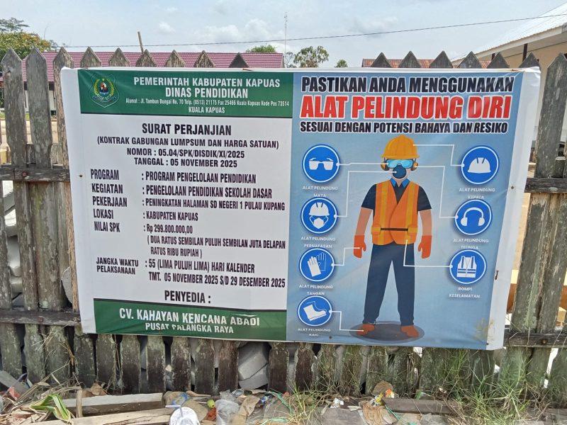 “Kondisi halaman SDN 1 Pulau Kupang yang diduga belum selesai dikerjakan meski tahun anggaran telah berakhir.”