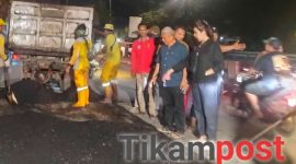 Lurah Kapuk M. Arief Budiman bersama Anggota Komisi A DPRD DKI Jakarta, Hilda Kusuma Dewi, meninjau langsung perbaikan jalan di Jembatan Baru Kapuk Raya