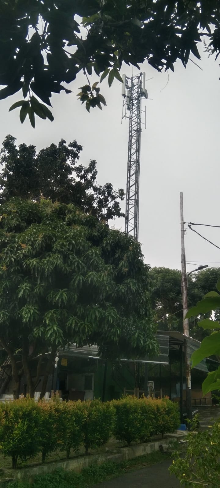 Menara BTS di Jalan Manyar, Kelurahan Serua, Kecamatan Ciputat, Kota Tangerang Selatan, yang diduga berada di kawasan Ruang Milik Jalur (Rumija) perkeretaapian. Warga akan melaporkan persoalan tersebut ke Ditjen Perkeretaapian setelah surat yang dikirim ke PT KAI Daop 1 Jakarta belum mendapat tanggapan. (Foto: Istimewa)