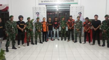 Kodim 1301/Sangihe dan Pemuda Pancasila Gelar Patroli Gabungan Jaga Kondusivitas Kota Tahuna