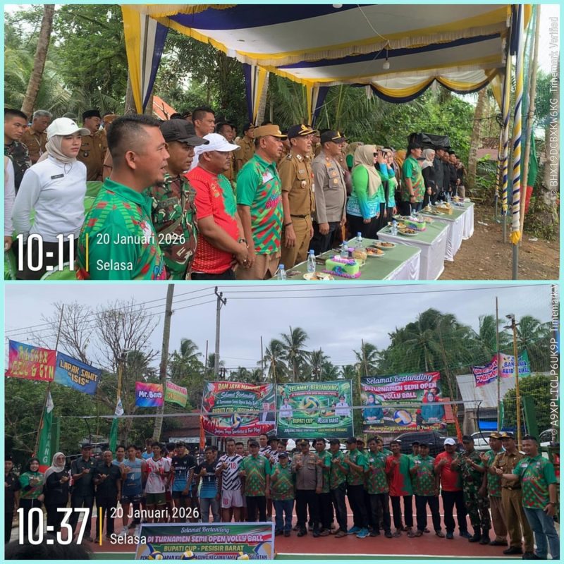 Polres Pesisir Barat Hadiri, Pembukaan Turnamen Voli Semi Open Bupati Cup 2026