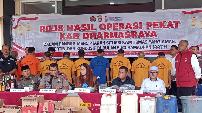Operasi Pekat 2026 Polres Dharmasraya: 138 Personel Amankan Miras, Narkoba, Judi dan Balap Liar Jelang Ramadan
