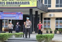 Polres Dharmasraya menerima kunjungan pemeriksaan dan penegakan ketertiban serta disiplin (Gaktibplin) dari Bidang Profesi dan Pengamanan (Bid Propam) Polda Sumatera Barat, Kamis (9/4/2026) pagi.