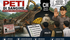 Ilustrasi dugaan aktivitas Pertambangan Tanpa Izin (PETI) yang kembali menjadi sorotan publik di Kabupaten Kepulauan Sangihe. Sejumlah pihak meminta aparat penegak hukum melakukan penyelidikan dan penindakan tegas terhadap aktivitas pertambangan ilegal yang berpotensi merusak lingkungan serta merugikan negara