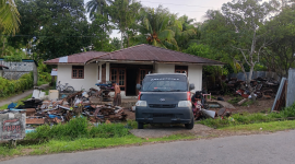 Lokasi usaha penampungan besi rongsokan di Kelurahan Mahena, Kabupaten Kepulauan Sangihe, yang dikeluhkan sejumlah warga karena dinilai mengganggu kenyamanan lingkungan (Foto tikampost.id)
