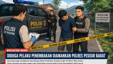 Petugas Polres Pesisir Barat melakukan penanganan dan penyelidikan terkait dugaan kasus penembakan yang mengakibatkan seorang warga terluka di Pekon Way Jambu, Kecamatan Pesisir Selatan, Minggu (7/6/2026).