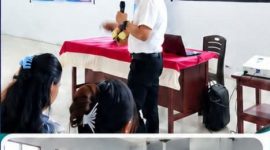 Kepala Dinkesda Kabupaten Kepulauan Sangihe, dr. Handry Pasandaran, ME, memberikan materi saat Pelatihan Kader Program SANTER-TB di Tahuna. Program ini menjadi salah satu strategi percepatan eliminasi Tuberkulosis (TBC) di Sangihe menuju target nasional tahun 2030. (Foto: Istimewa)