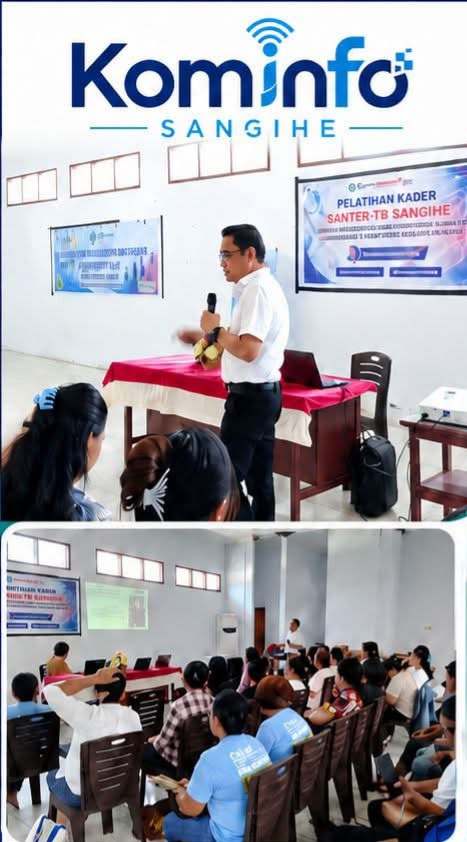 Kepala Dinkesda Kabupaten Kepulauan Sangihe, dr. Handry Pasandaran, ME, memberikan materi saat Pelatihan Kader Program SANTER-TB di Tahuna. Program ini menjadi salah satu strategi percepatan eliminasi Tuberkulosis (TBC) di Sangihe menuju target nasional tahun 2030. (Foto: Istimewa)
