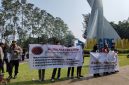 Massa dari Aliansi Masyarakat Madani Tangerang Libas Mafia (Almamater Lima) menggelar aksi unjuk rasa di kawasan Taman Potret, Kota Tangerang, Jumat (19/6/2026). Dalam aksi tersebut, mereka mendesak Manajemen TangCity dan Pemkot Tangerang memberikan klarifikasi terkait perbedaan data luas lahan Ruang Terbuka Hijau (RTH) Taman Potret eks Terminal Cikokol. Foto: Istimewa.