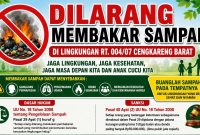 Warga RT 004/07 Cengkareng Barat memasang imbauan larangan membakar sampah sebagai bentuk kepedulian terhadap lingkungan dan kesehatan masyarakat. Langkah ini muncul menyusul adanya keluhan warga terkait dugaan aktivitas pembakaran sampah rumah tangga yang masih berlangsung di wilayah tersebut. (Foto: Istimewa)