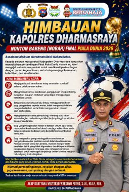Kapolres Dharmasraya Imbau Masyarakat Rayakan Final Piala Dunia 2026 dengan Aman, Tertib, dan Sportif
