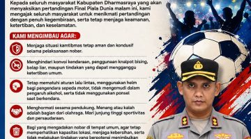 Kapolres Dharmasraya Imbau Masyarakat Rayakan Final Piala Dunia 2026 dengan Aman, Tertib, dan Sportif