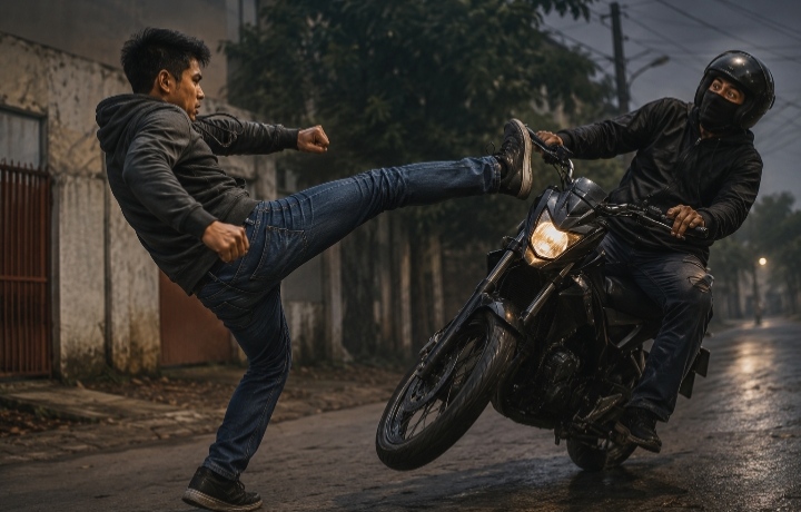 Wanda melawan dengan menendang stang motor pelaku. Tindakan tersebut membuat pelaku kehilangan keseimbangan hingga terjatuh ke pinggir jalan (Foto.Ilustrasi)