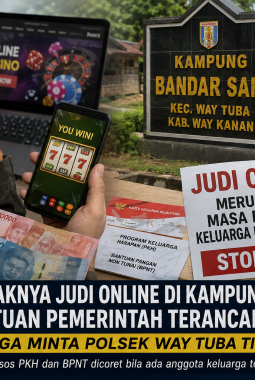 Maraknya Judi Online di Kampung Bandarsari, Warga Minta Polsek Way Tuba Bertindak Tegas