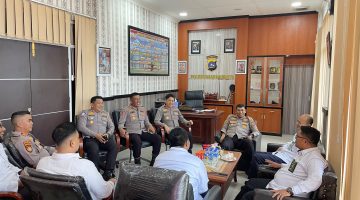 Kapolres Dharmasraya Sambut Kunjungan Silaturahmi Dandim 0310/SSD yang Baru.