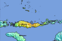 Foto : Peta Guncangan Gempa Bumi Mag:7.7 (30 km TimurLaut MBAY-NAGEKEO-NTT). (BMKG)