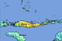 Foto : Peta Guncangan Gempa Bumi Mag:7.7 (30 km TimurLaut MBAY-NAGEKEO-NTT). (BMKG)