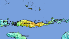 Foto : Peta Guncangan Gempa Bumi Mag:7.7 (30 km TimurLaut MBAY-NAGEKEO-NTT). (BMKG)