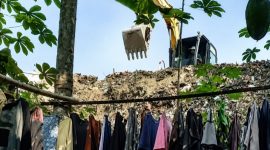 Foto aktivitas Proyek Pengurukan yang diduga sengaja menguruk tempat tinggal warga di Lebak, Banten 