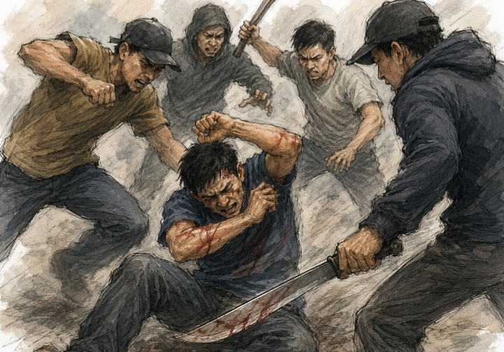 Foto ilustrasi pengeroyokan dan pembacokan di kapuk 