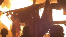 Tangkapan layar video warga memperlihatkan Kebakaran Pasar Sore BCI Cengkareng