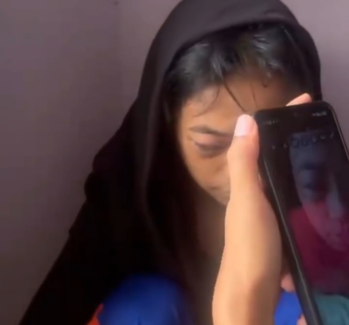 Foto Tangkapan Layar video viral seorang siswi SMPN 12 Pematangsiantar yang diduga menjadi korban penganiayaan