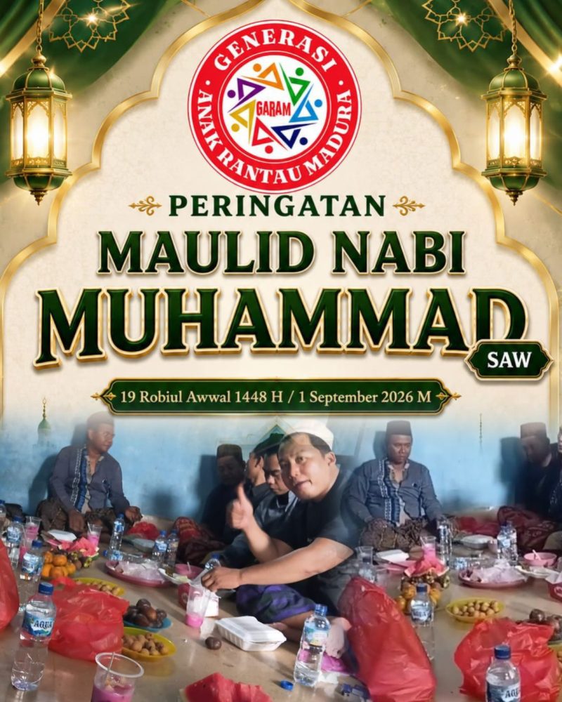 Keterangan Foto:
Generasi Anak Rantau Madura menggelar peringatan Maulid Nabi Muhammad SAW, Selasa (1/9/2026), di Warung Sabar 2, Pagedangan, Tangerang. Kegiatan tersebut menjadi momentum mempererat silaturahmi, kekompakan, dan persaudaraan para anak rantau Madura di perantauan.