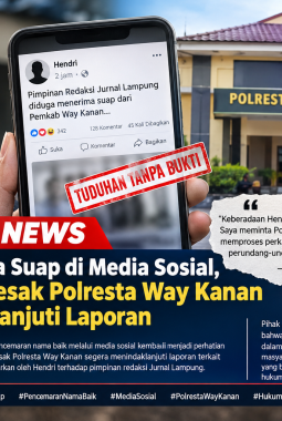 Dituding Terima Suap di Media Sosial, Ferdiansyah Desak Polresta Way Kanan Segera Tindaklanjuti Laporan