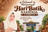 Kepala SMA Negeri 1 Banjit, Kabupaten Way Kanan, Provinsi Lampung, mengucapkan selamat memperingati Hari Batik Nasional yang jatuh setiap tanggal 2 Oktober.