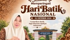 Kepala SMA Negeri 1 Banjit, Kabupaten Way Kanan, Provinsi Lampung, mengucapkan selamat memperingati Hari Batik Nasional yang jatuh setiap tanggal 2 Oktober.