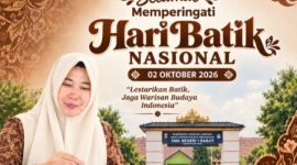 Kepala SMA Negeri 1 Banjit, Kabupaten Way Kanan, Provinsi Lampung, mengucapkan selamat memperingati Hari Batik Nasional yang jatuh setiap tanggal 2 Oktober.