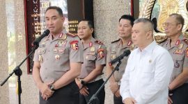 Kapolri Jenderal Pol. Suyudi Ario Seto didampingi Pejabat Utama Mabes Polri menerima audiensi Menteri Perhubungan Dudy Purwagandhi beserta jajaran Kemenhub dalam rangka penguatan sinergi memastikan kesiapan pengamanan, keselamatan transportasi, serta kelancaran mobilitas masyarakat menjelang Libur Nataru dan Lebaran