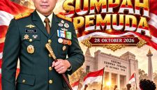 Keterangan Foto: Brigjen TNI Faizal Rizal, S.I.P., M.I.P., Komandan Korem 052/Wijayakrama, dalam poster ucapan Selamat Hari Sumpah Pemuda ke-98 yang diperingati pada 28 Oktober 2026.
